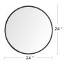 24" Wall Circle Mirror for Bathroom, Black Round Mirror for Wall, 24 inch Hanging Round Mirror for Living Room, Vanity, Bedroom - as picture