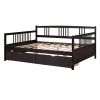 Full Size Daybed Wood Bed with Two Drawers; Espresso(OLD SKU:LP000058AAP) - as Pic