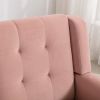 Modern Soft Velvet Material Ergonomics Accent Chair Living Room Chair Bedroom Chair Home Chair With Black Legs For Indoor Home - Pink