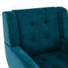 Modern Soft Velvet Material Ergonomics Accent Chair Living Room Chair Bedroom Chair Home Chair With Black Legs For Indoor Home - Teal