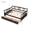 Full Size Daybed Wood Bed with Two Drawers; Espresso(OLD SKU:LP000058AAP) - as Pic
