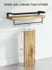 Floating bathroom shelf with towel rail; bathroom/living/kitchen/bedroom wall shelf set of 2; light brown; dark brown; black. - Light Brown