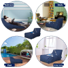 Lazy Lounger Memory Foam Sofa with Dirt-Proof Oxford Fabric&Side Pocket for Kids, Navy - KM0719