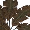 35 Inch Tropical Metal Palm Leaf Wall Mount Accent Decor; Brushed Green; Antique Yellow; Black - as Pic