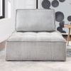 Upholstered Seating Armless Accent Chair Leisure Sofa Lounge Chair Lazy Sofa Barrel Chair for Living Room Corner Bedroom Office; Linen; Gray - as Pic