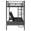 Twin over Full Metal Bunk Bed, Multi-Function - Black