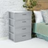 4 Drawer Wide Weave Tower Espresso - Cement