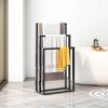 Metal Freestanding Towel Rack 3 Tiers Hand Towel Holder Organizer for Bathroom Accessories, Black - as Pic