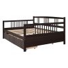 Full Size Daybed Wood Bed with Two Drawers; Espresso(OLD SKU:LP000058AAP) - as Pic