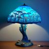 Colored Glass Plant Series Desk Lamp - Pink Mushroom Table Lamp - Battery mounted version