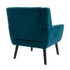 Modern Soft Velvet Material Ergonomics Accent Chair Living Room Chair Bedroom Chair Home Chair With Black Legs For Indoor Home - Teal
