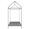 House Bed Frame Twin Size ;  Kids Bed Frame Metal Platform Bed Floor Bed for Kids Boys Girls No Box Spring Needed - Silver