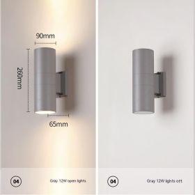 Waterproof Up And Down Spotlight (Option: White Light-Gray Double Head 23w)