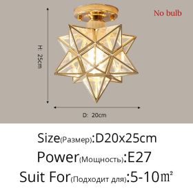 Nordic Creative Five Star Ceiling Lamp (Option: Gold-Transparent cover tricolor lig)