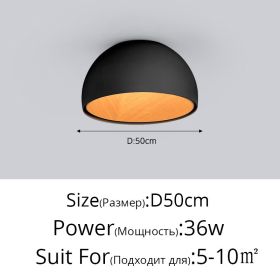 Minimal Bedroom Lamp Is Simple And Modern (Option: Tricolor dimming-Aflat open Black50cm)