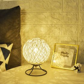 Nordic Vine Bal Lamp LED Decoration Small Night Lamp Creative Starry Sky USB Table Lamp Bedroom Bedside Children (Option: 15cm Beige Warm Light-button)